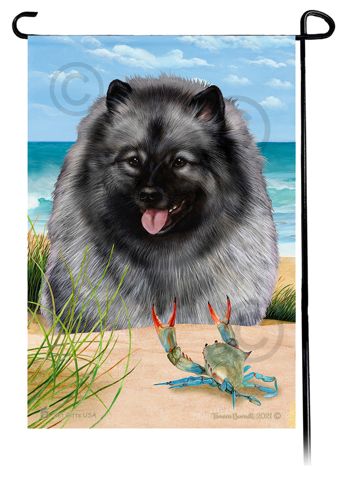 Keeshond Summer Flowers Garden Flag