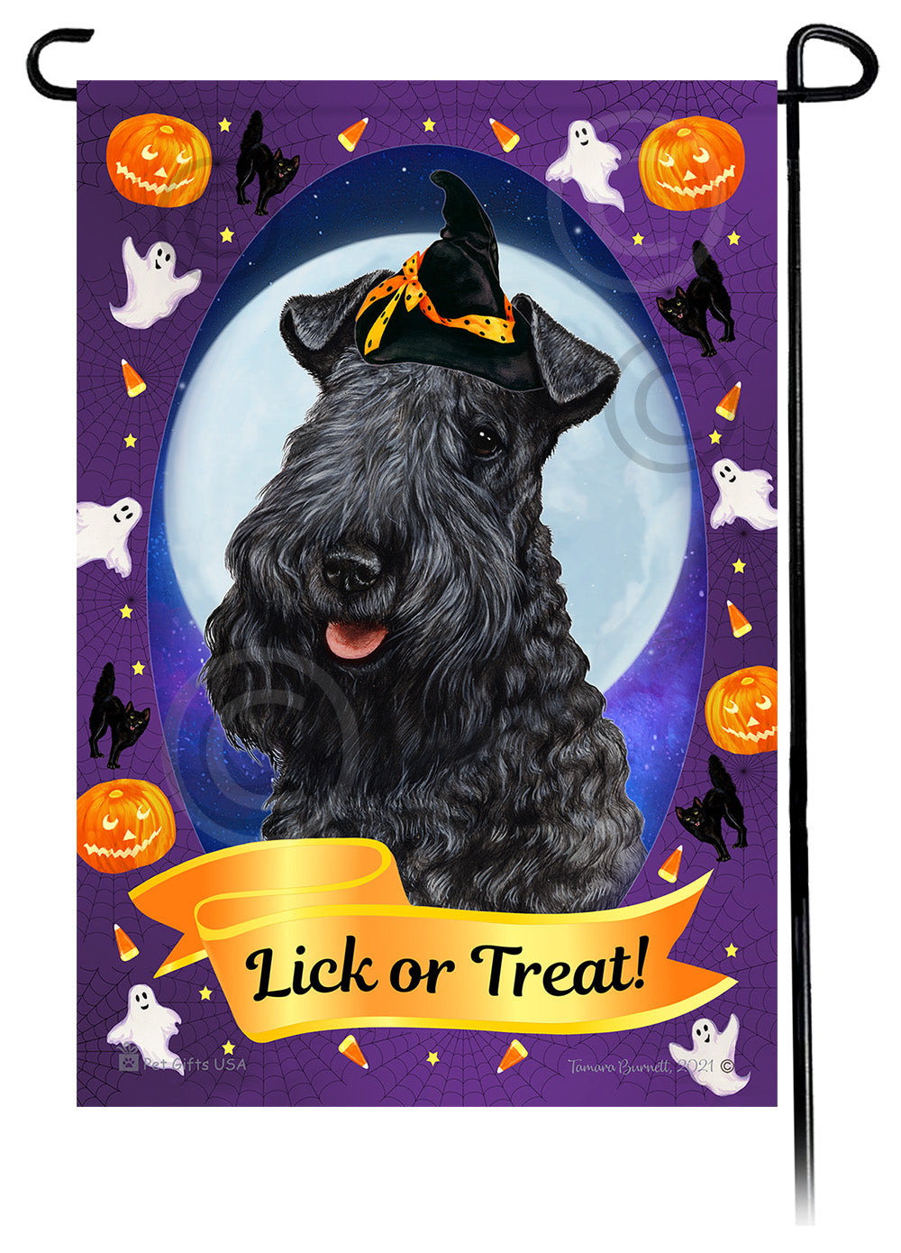 Kerry Blue Terrier Halloween Howls Garden Flags