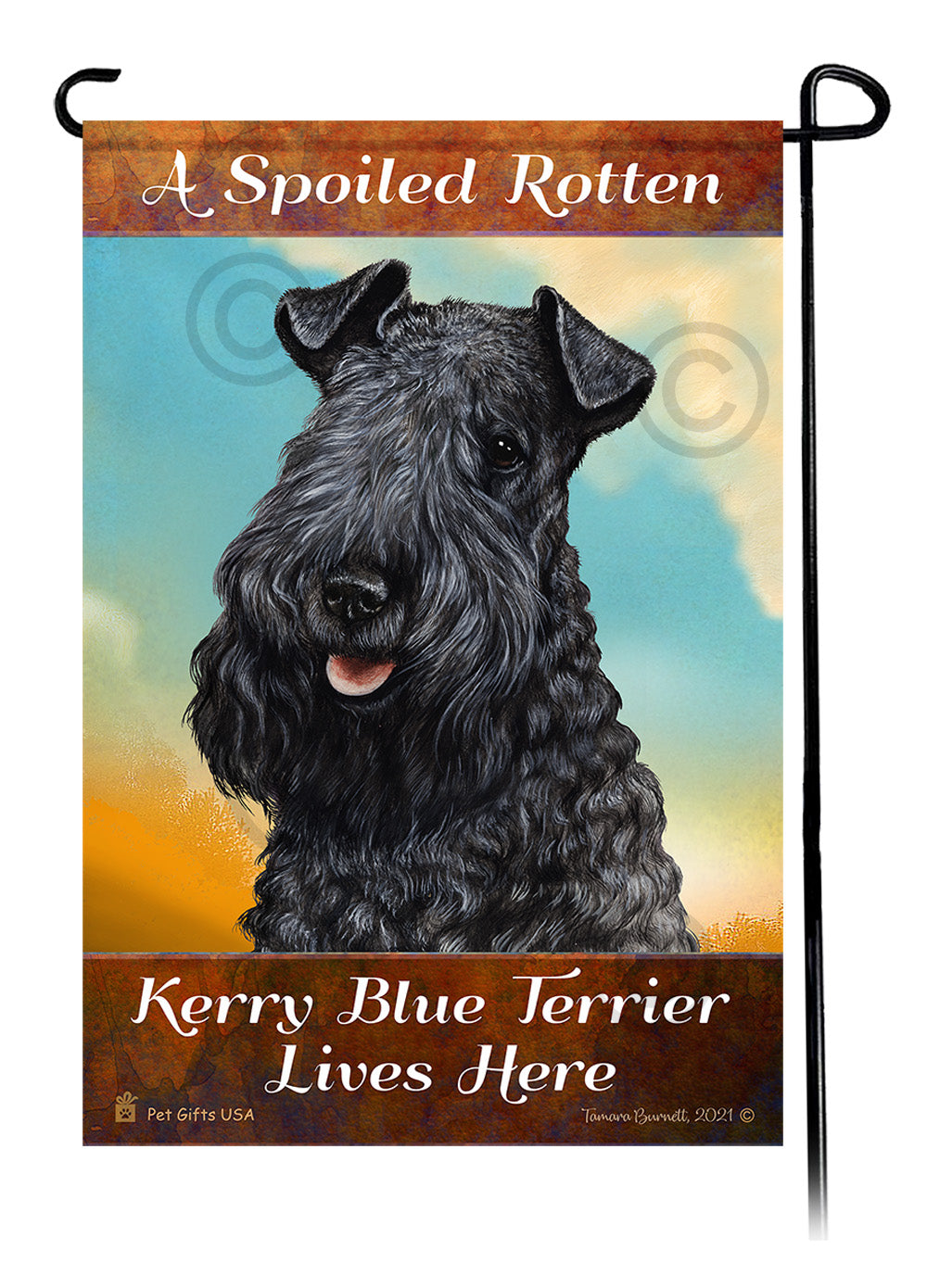 Kerry Blue Terrier Spoiled Rotten Garden Flags