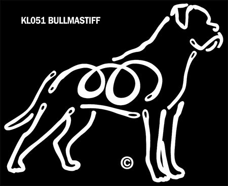 Bullmastiff K-Lines Window Tattoo