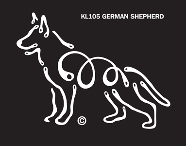 German Shepherd K-Lines Window Tattoo