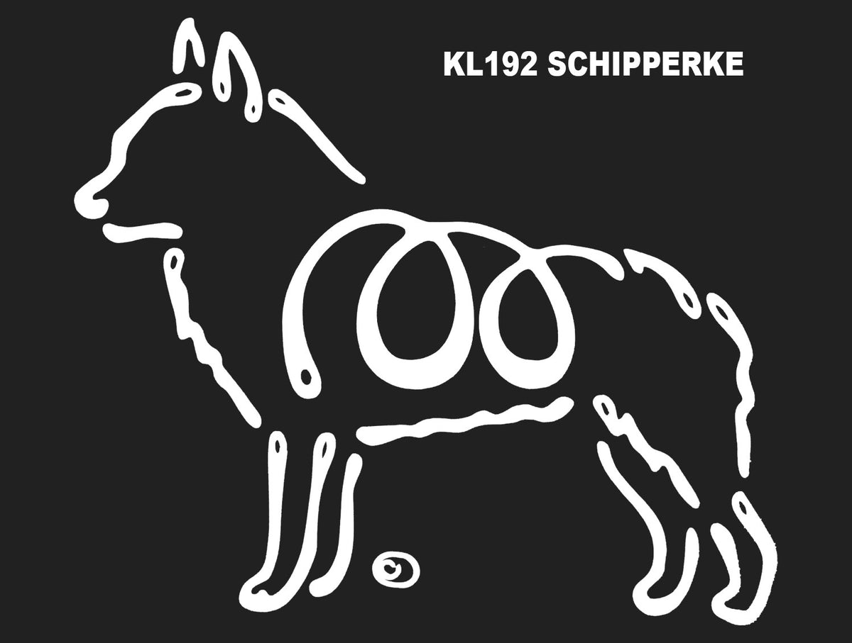 Schipperke K-Lines Window Tattoo