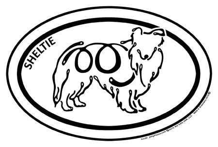 Shetland Sheepdog K-Lines Euro Style Tattoo Magnets