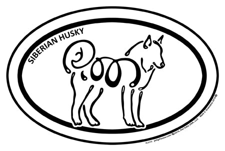 Siberian Husky K-Lines Euro Style Tattoo Magnets