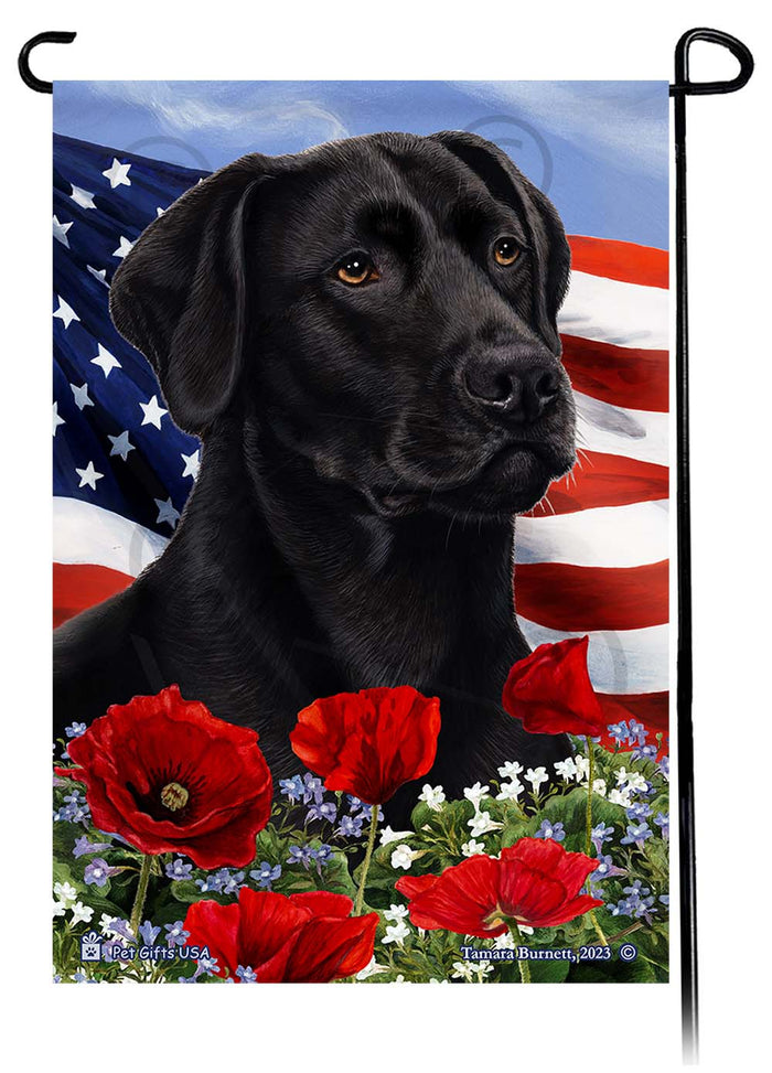 Labrador Retriever Patriotic Flowers Garden Flags