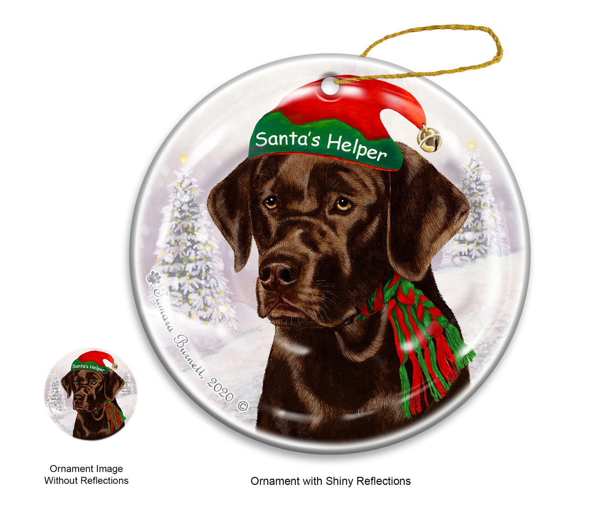 Labrador Chocolate English Ornament