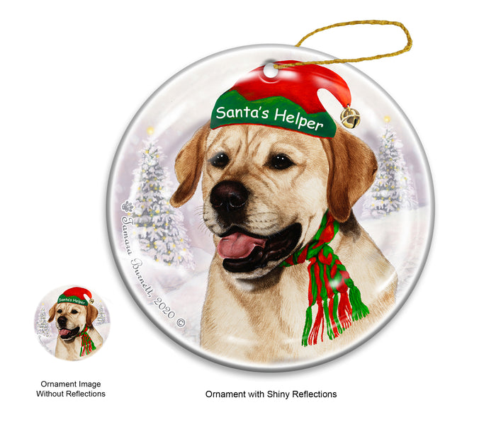 Labrador Yellow - Santa's Helper Ornament