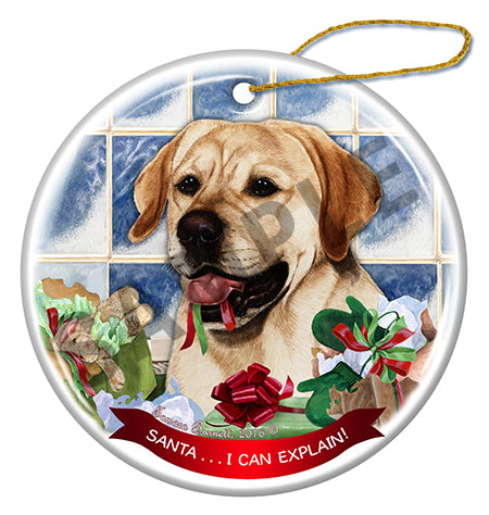 Labrador Yellow - Santa I Can Explain Ornament