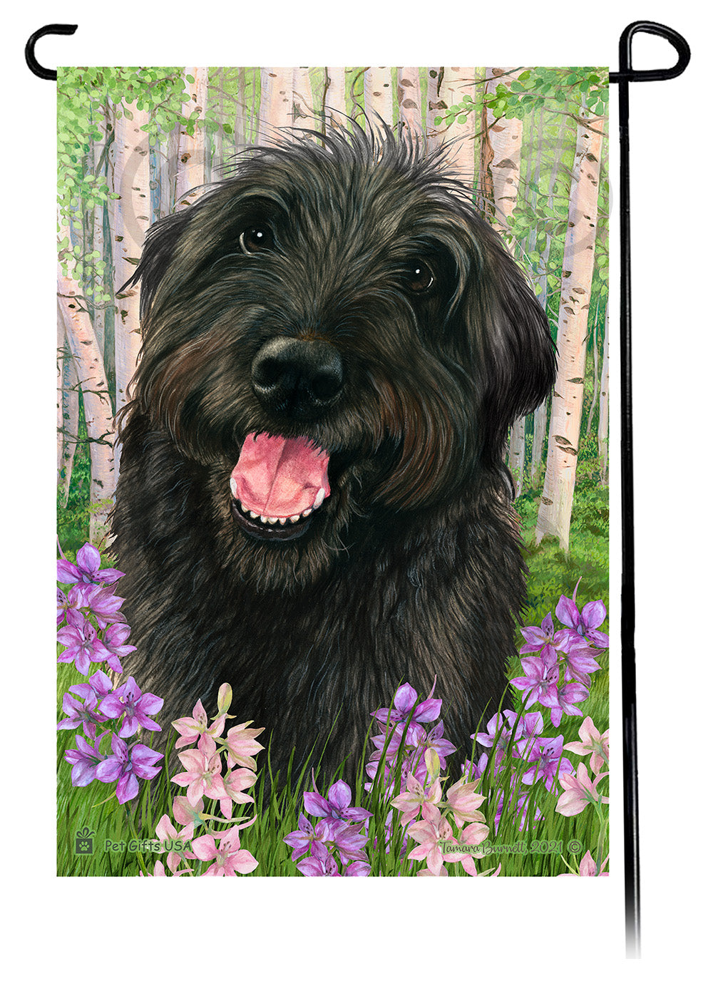 Labradoodle Spring Flowers - Garden Flag