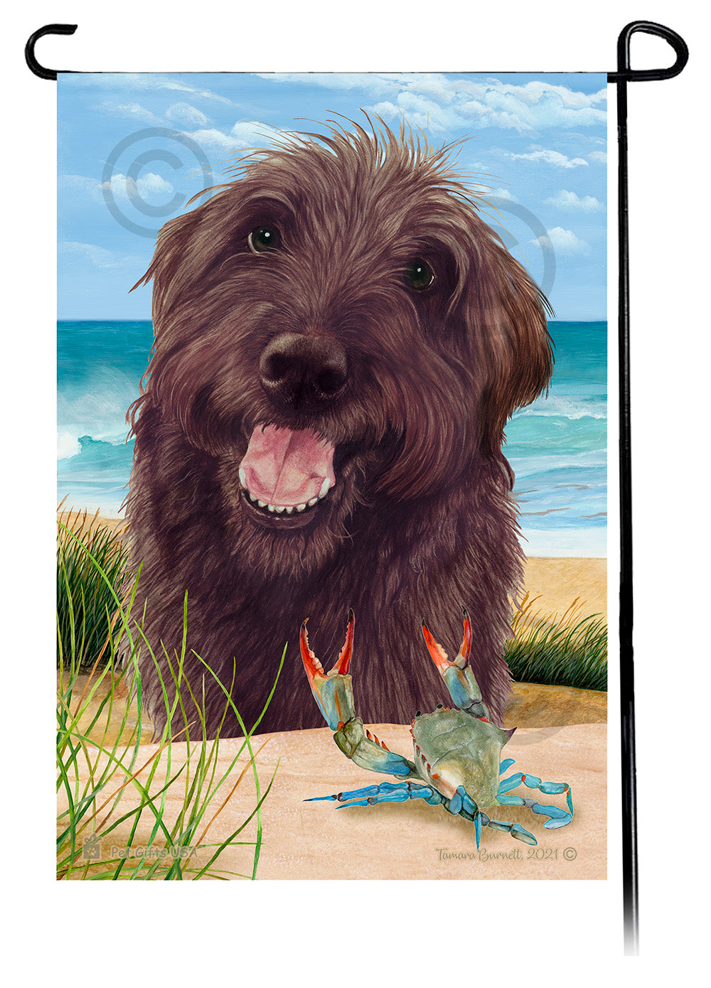 Labradoodle Summer Flowers Garden Flag