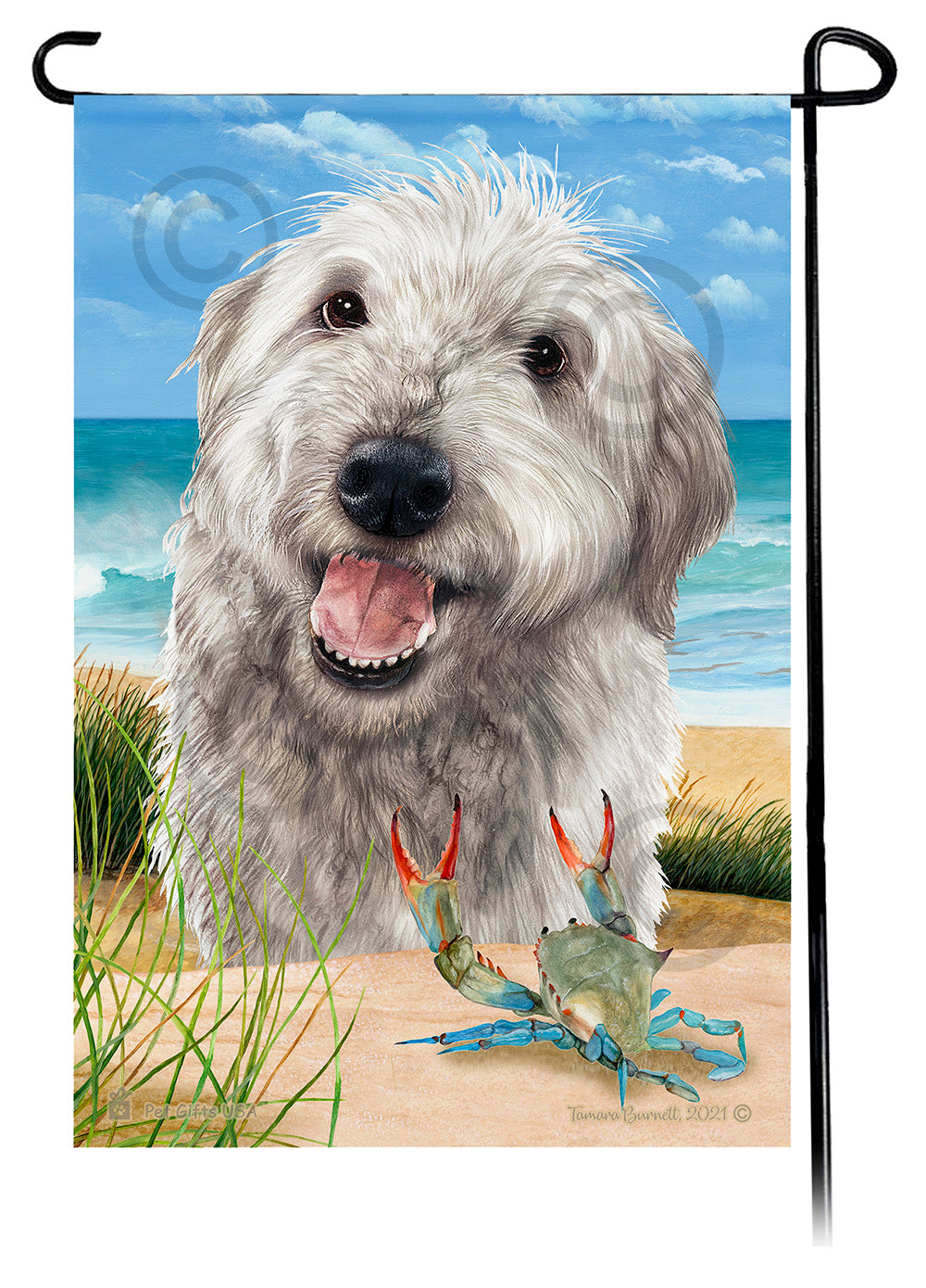 Labradoodle Summer Flowers Garden Flag
