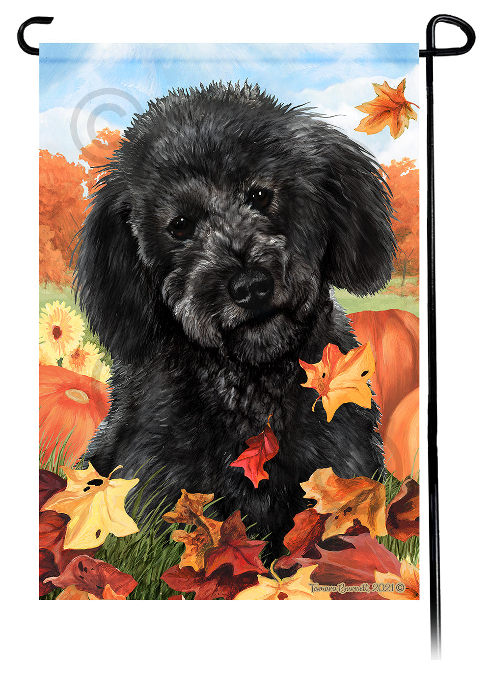 Labradoodle Falling Leaves - Garden Flag