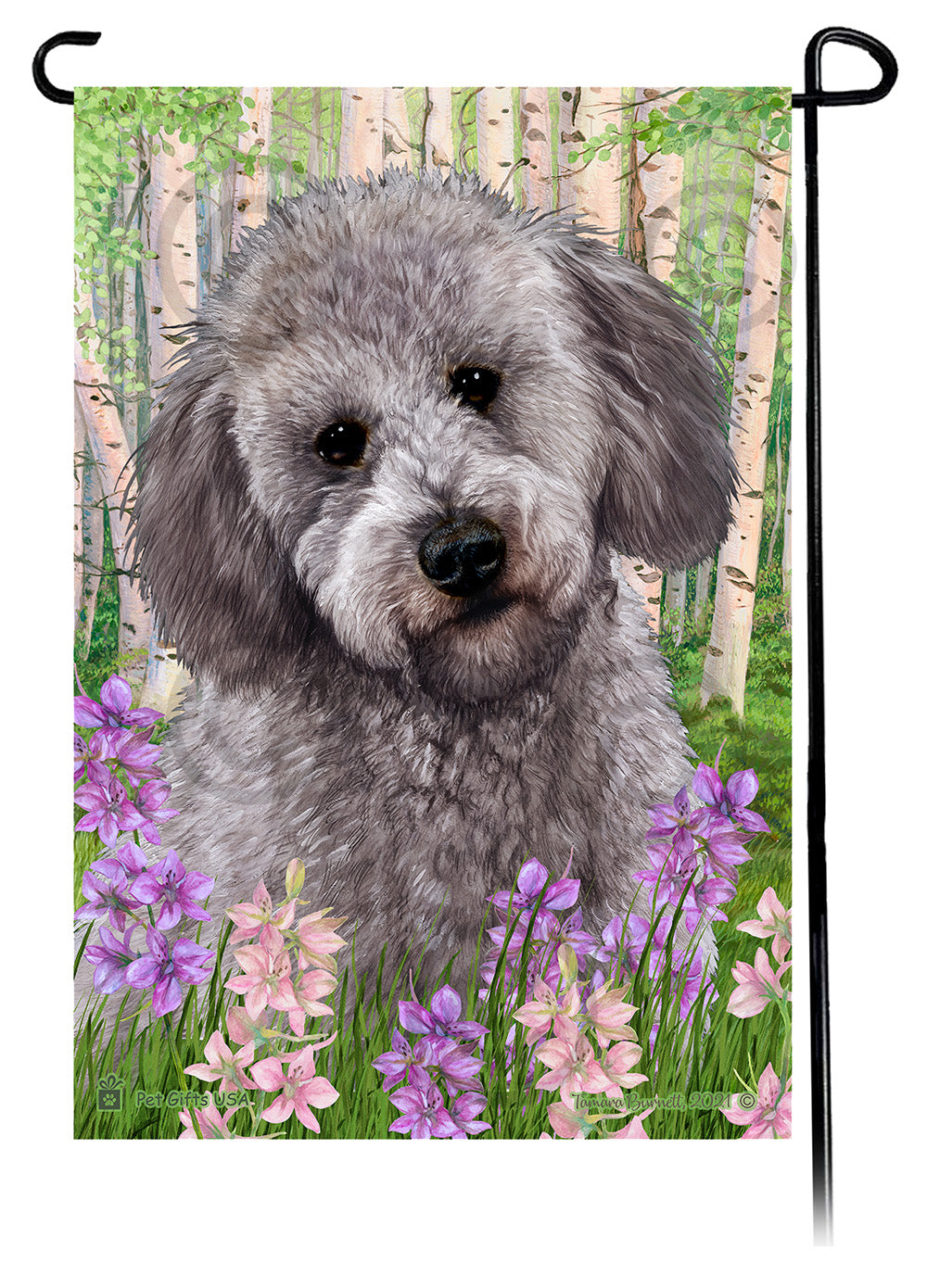 Labradoodle Spring Flowers - Garden Flag
