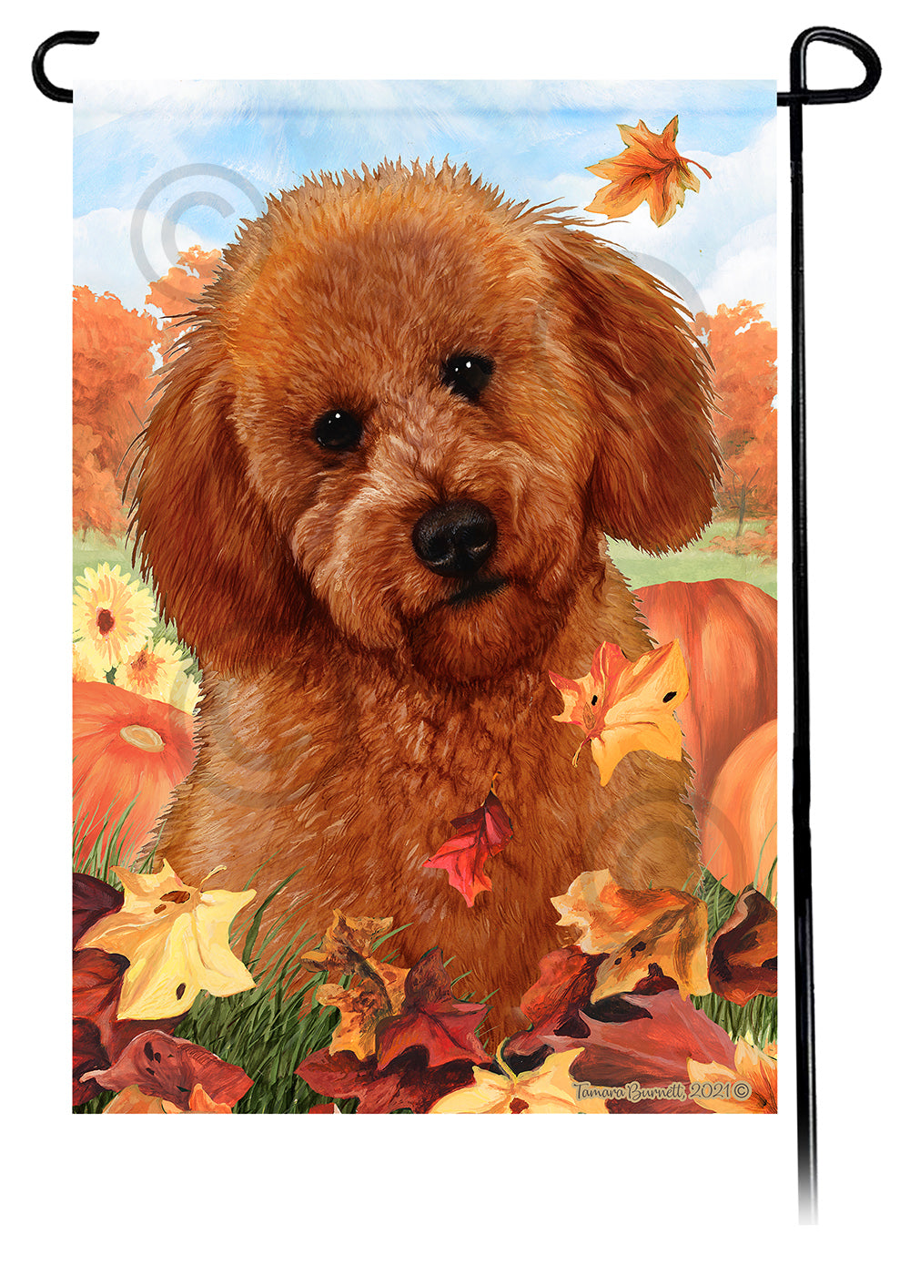 Labradoodle Falling Leaves - Garden Flag