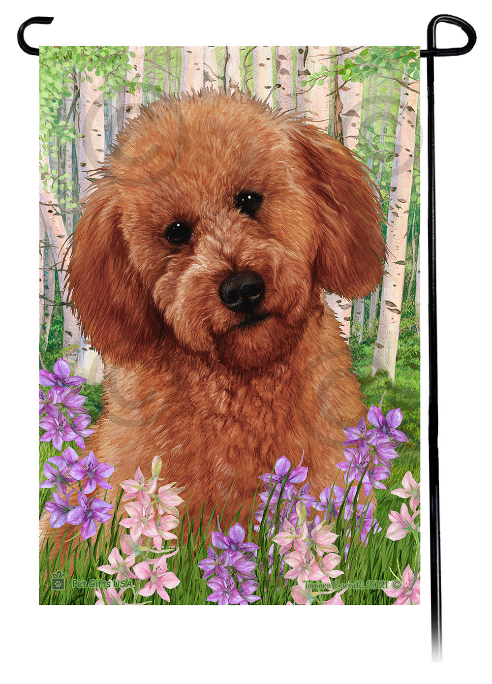Labradoodle Spring Flowers - Garden Flag
