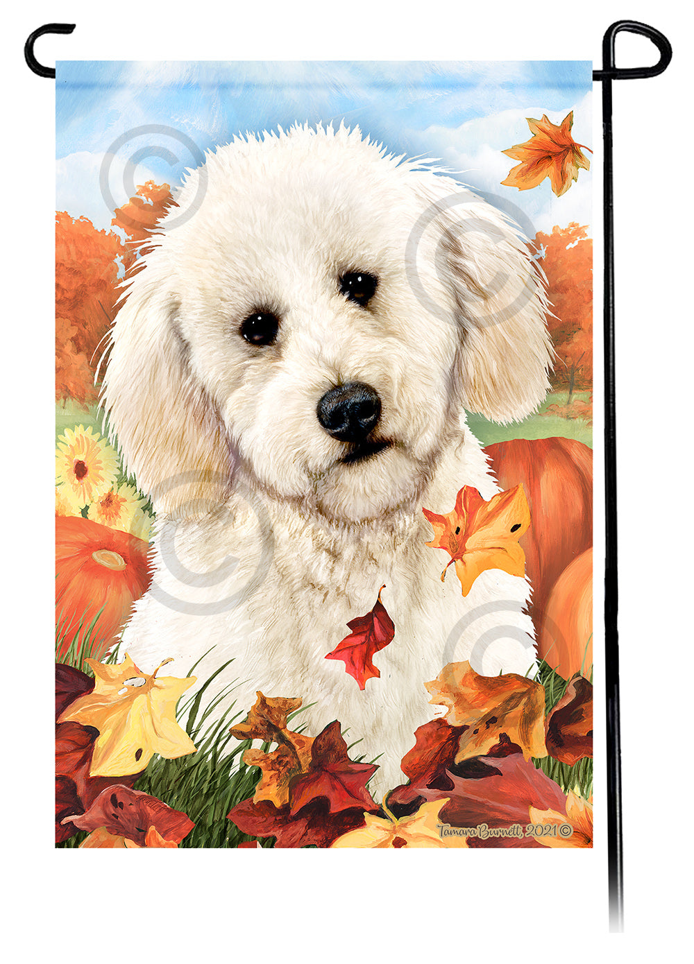 Labradoodle Falling Leaves - Garden Flag