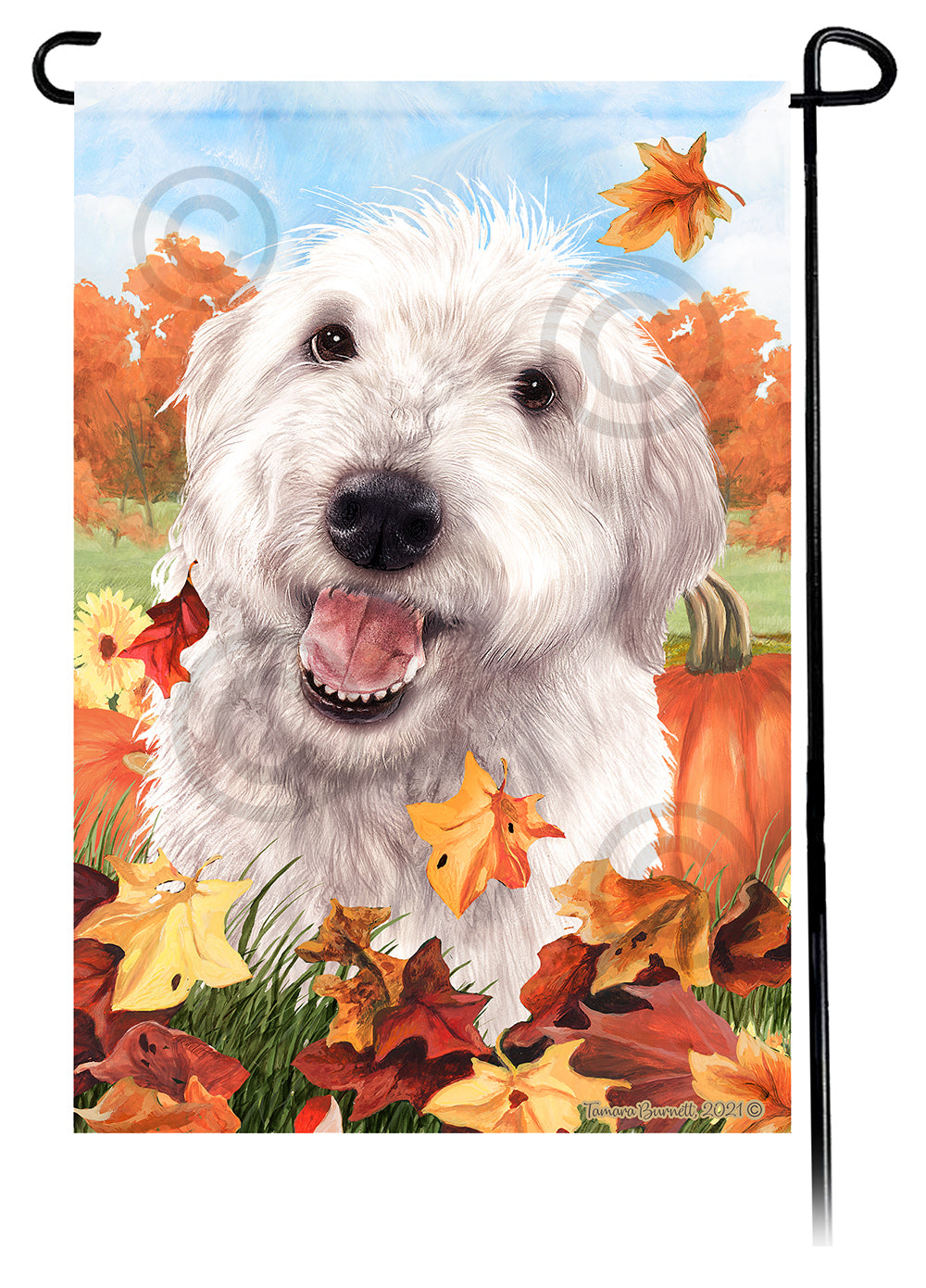 Labradoodle Falling Leaves - Garden Flag