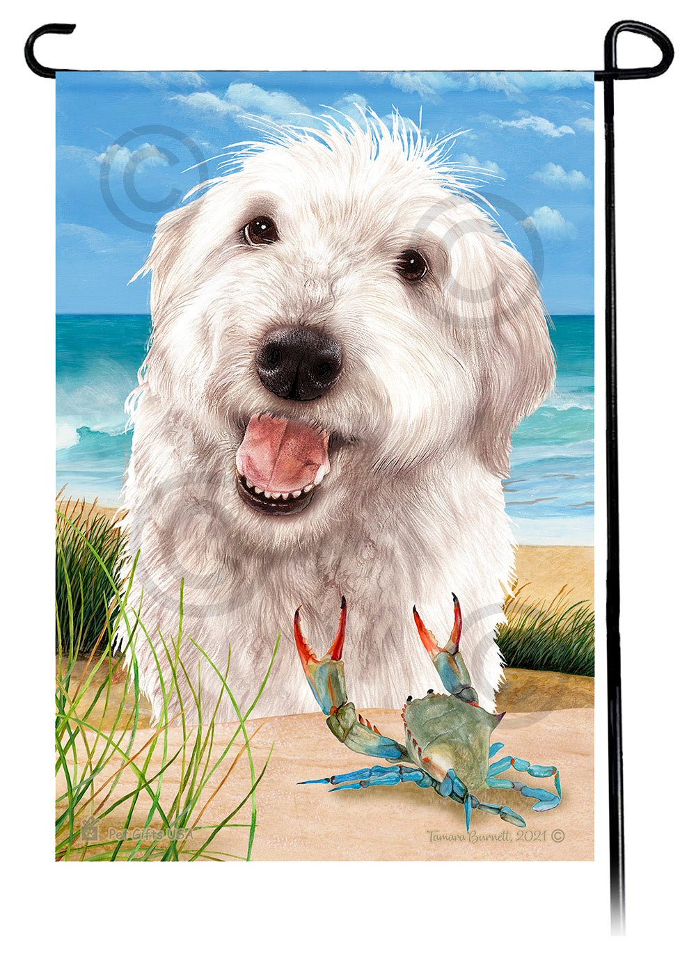 Labradoodle Summer Flowers Garden Flag