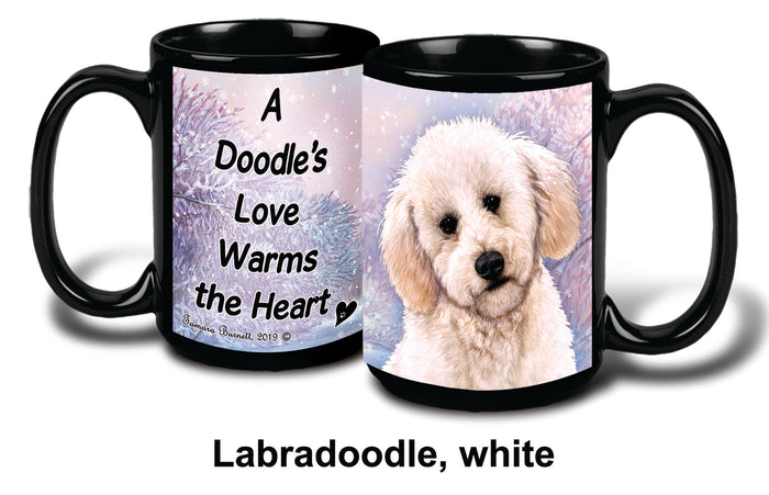 Labradoodle White Winter Mug 15 oz