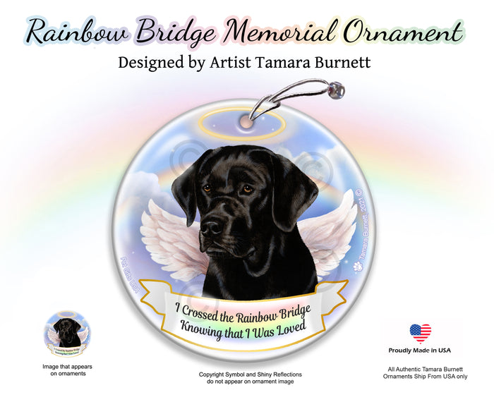 Labrador Black Rainbow Bridge Memorial Ornament