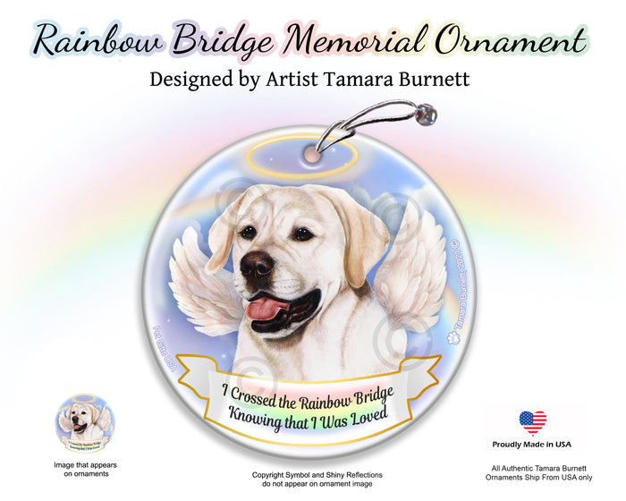 Labrador White Rainbow Bridge Memorial Ornament