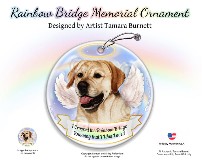 Labrador Yellow Rainbow Bridge Memorial Ornament