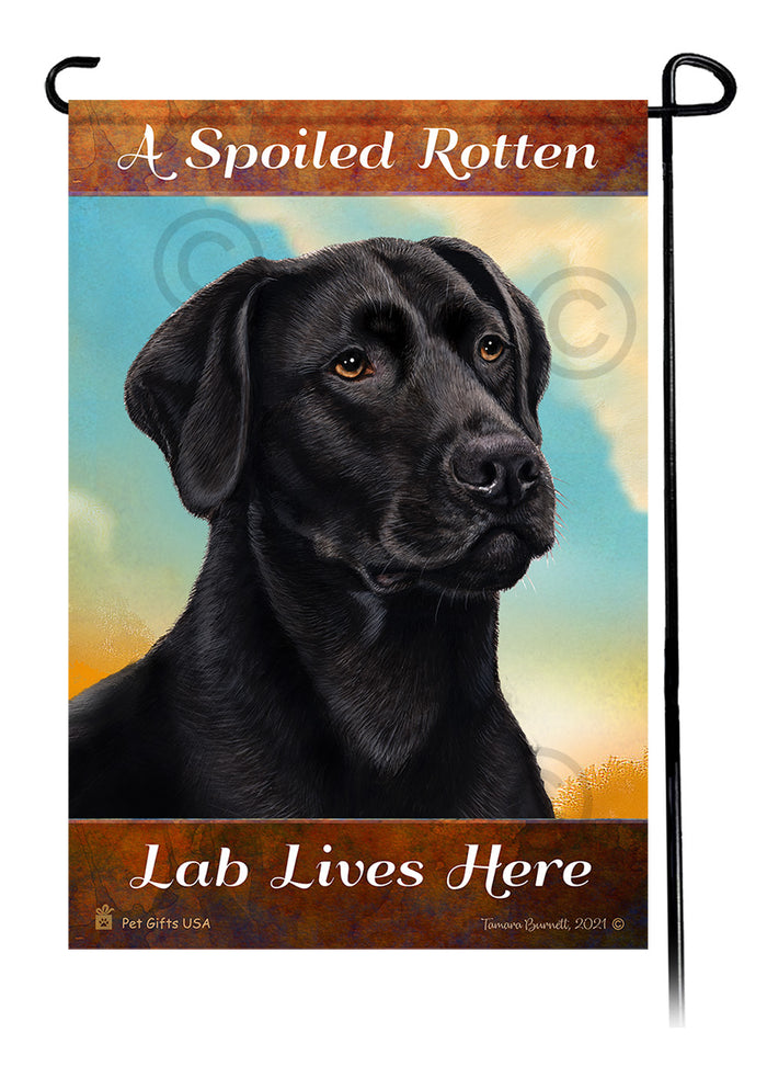 Labrador Retriever Spoiled Rotten Garden Flags