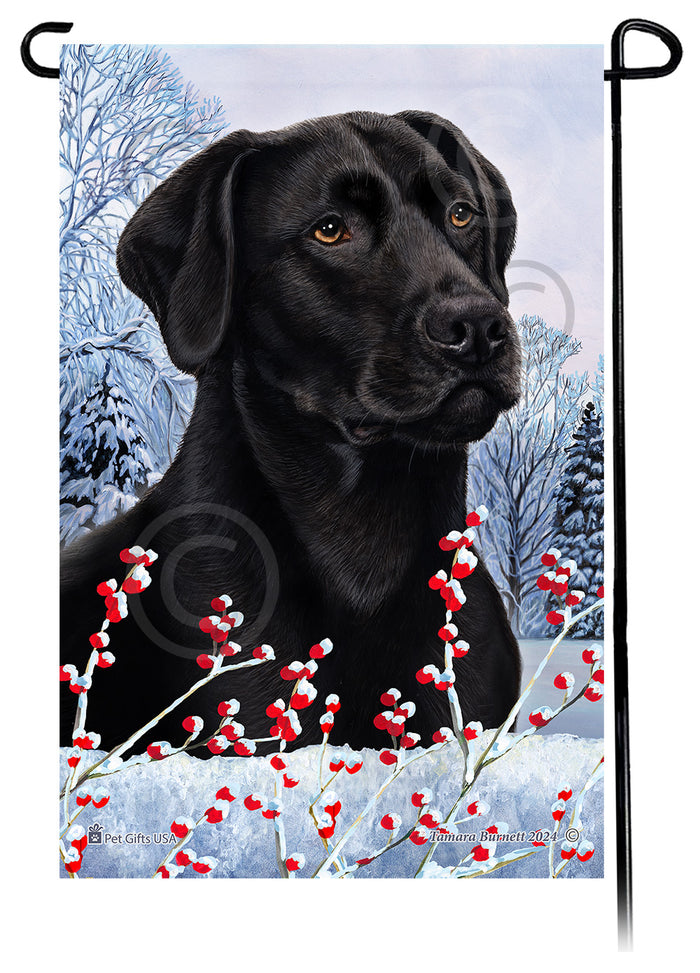 Labrador Retriever Winterberries Garden Flags