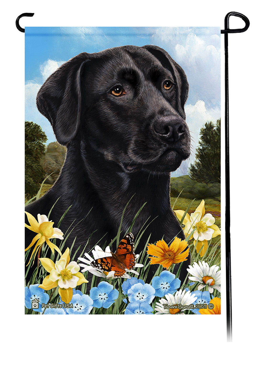 Labrador Retriever Summer Flowers Garden Flags