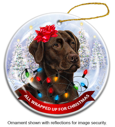 Labrador Chocolate English Ornament