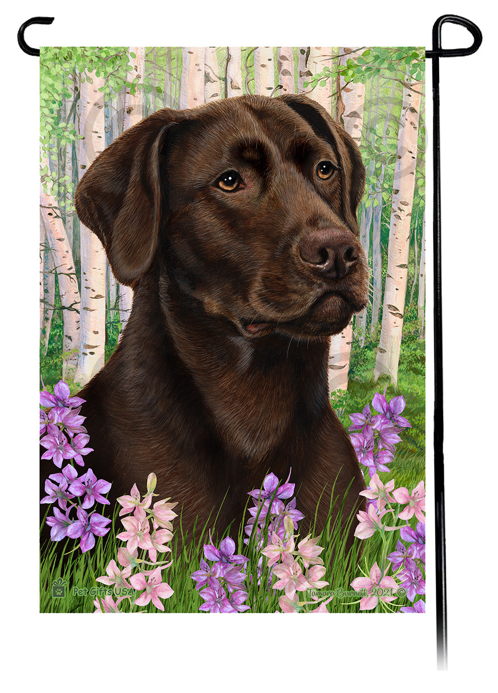 Labrador Retriever Spring Flowers - Garden Flag