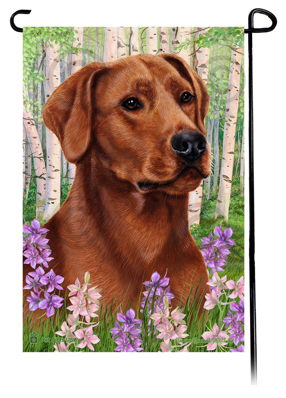 Labrador Retriever Spring Flowers - Garden Flag