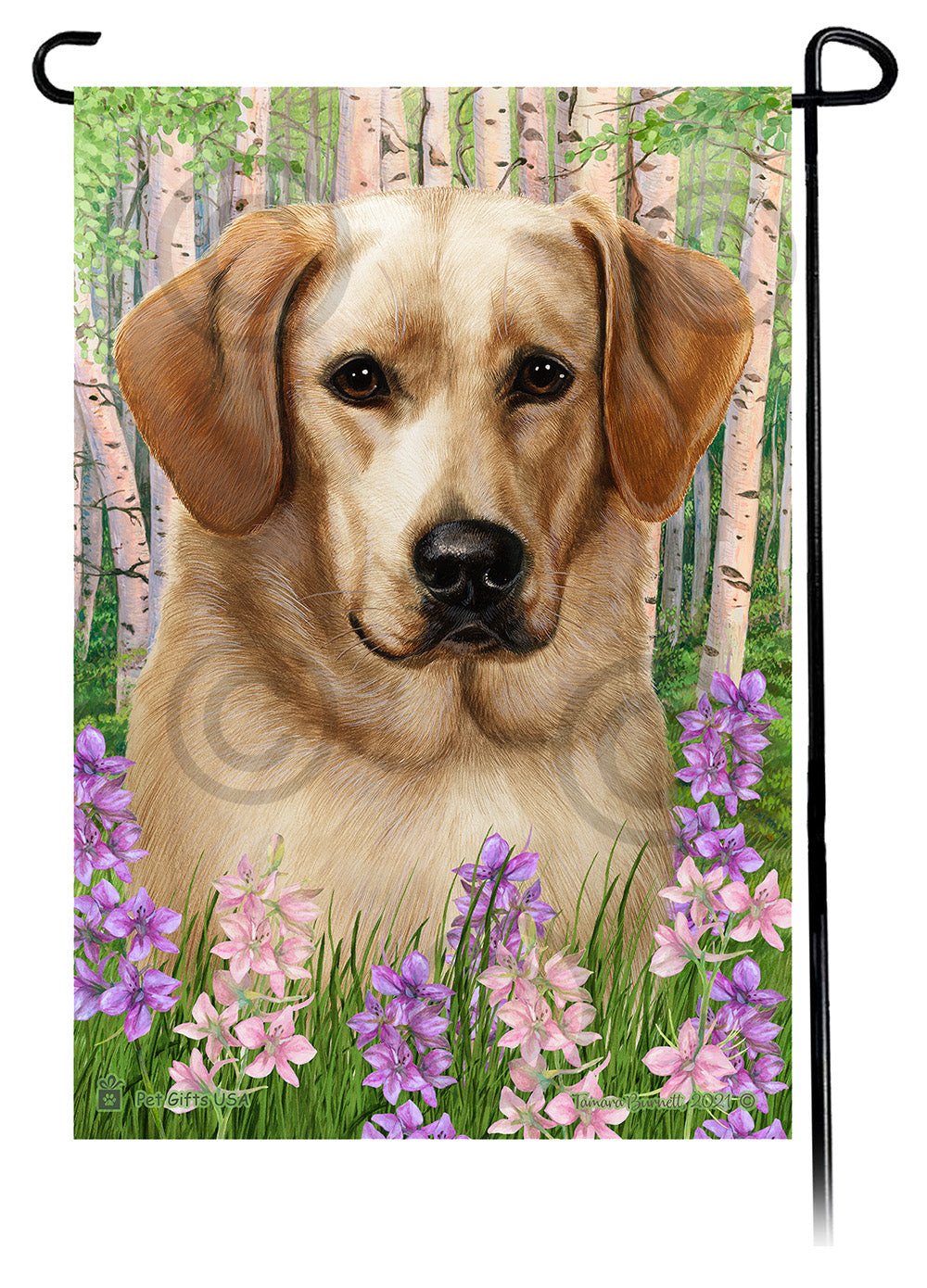 Labrador Retriever Spring Flowers - Garden Flag
