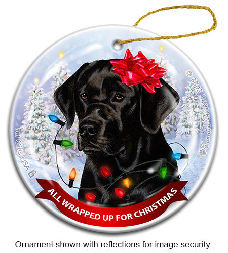 Labrador Black All Wrapped Up Ornament