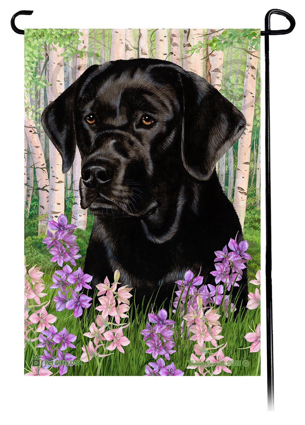 Labrador Retriever Spring Flowers - Garden Flag