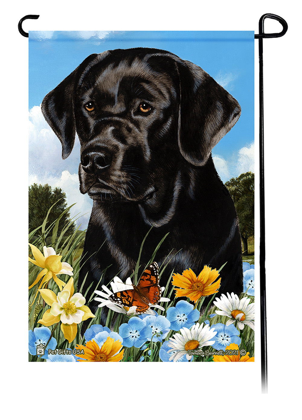 Labrador Retriever Summer Flowers - Garden Flag