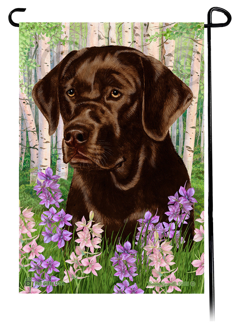 Labrador Retriever Spring Flowers - Garden Flag