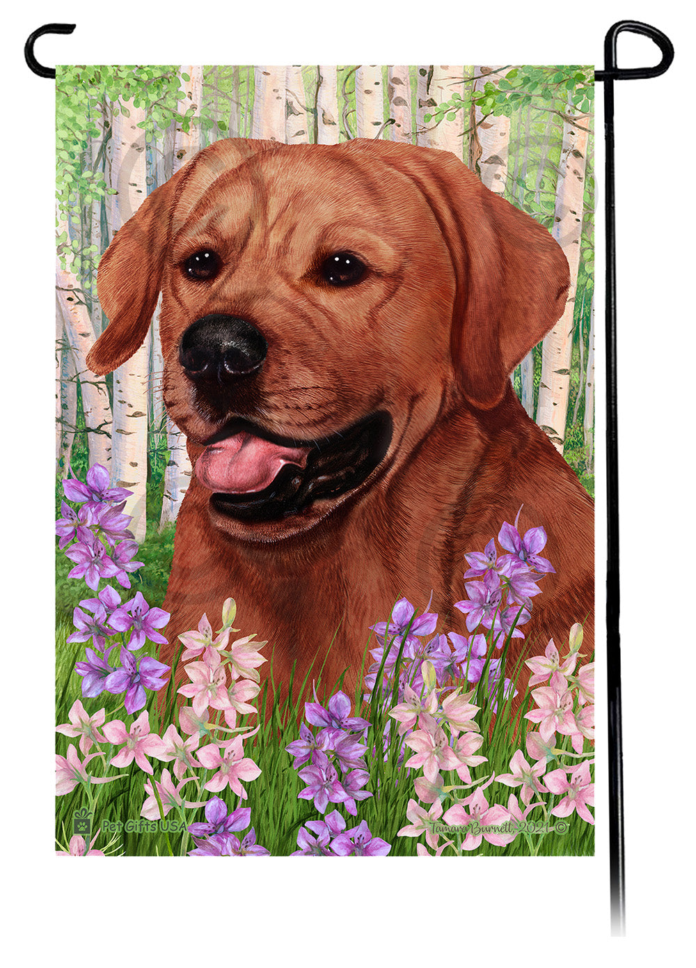 Labrador Retriever Spring Flowers - Garden Flag