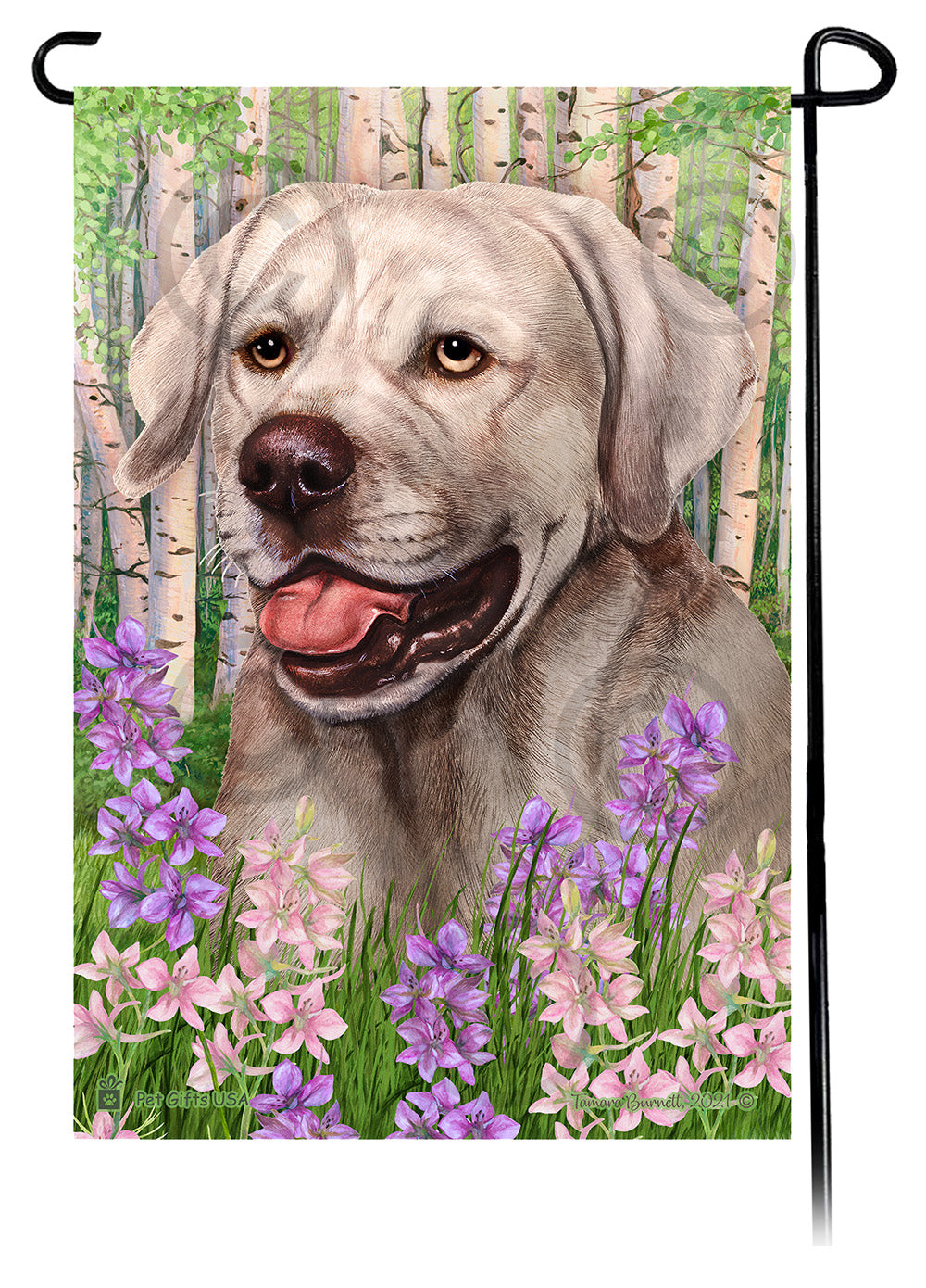 Labrador Retriever Spring Flowers - Garden Flag