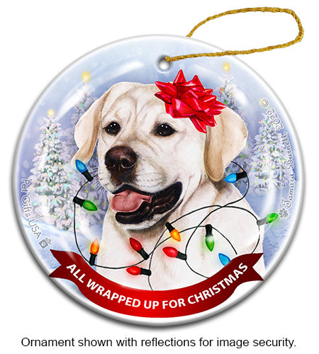 Labrador White All Wrapped Up Ornament