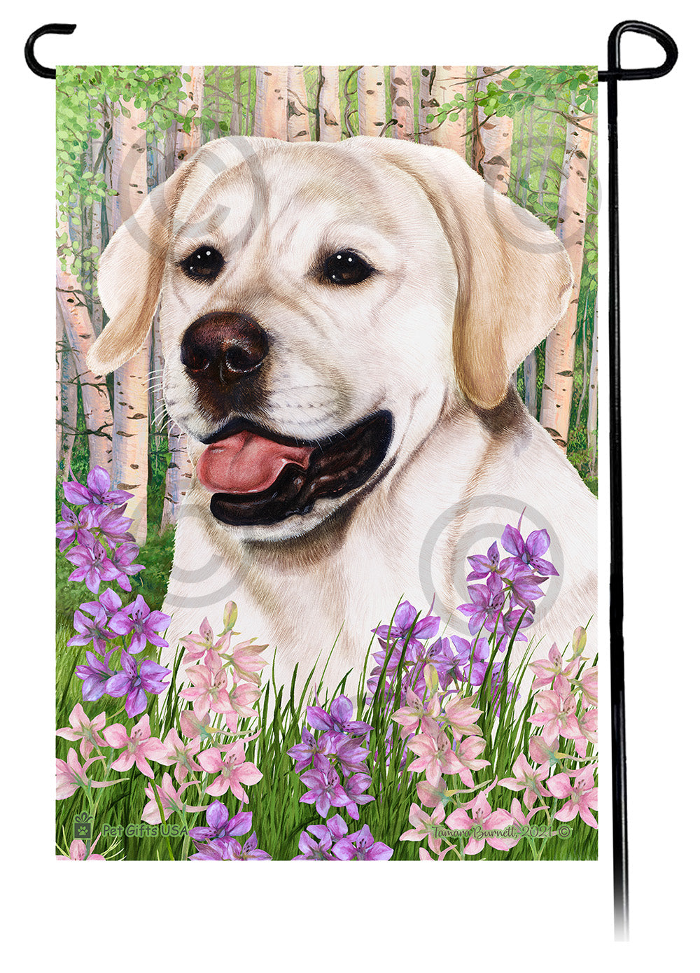 Labrador Retriever Spring Flowers - Garden Flag