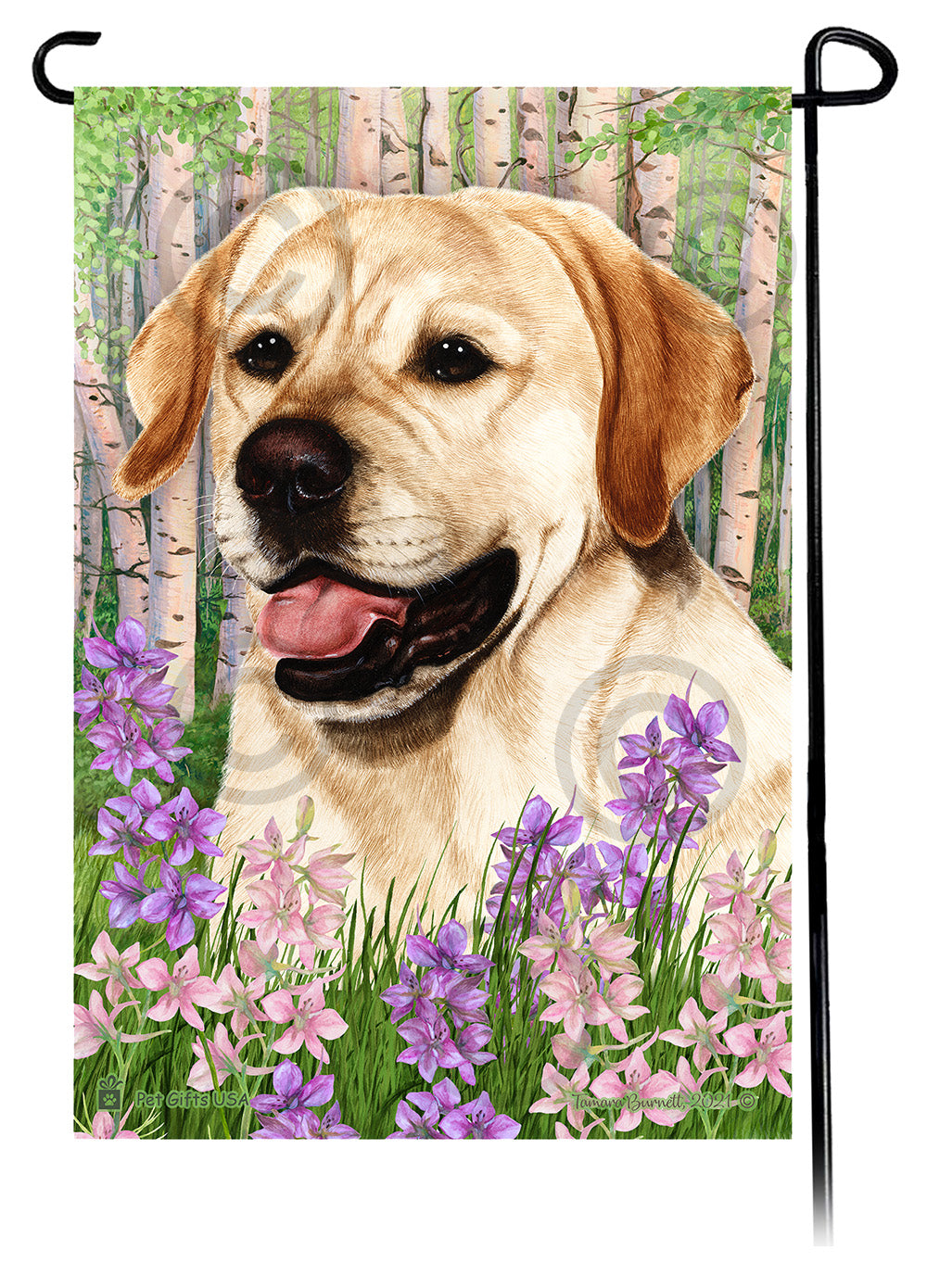 Labrador Retriever Spring Flowers - Garden Flag