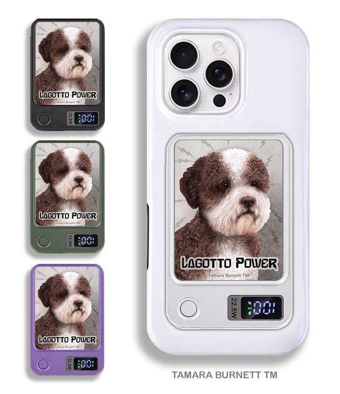 Lagotto Romagnolo Brown and White Phone Bank Wireless Charger