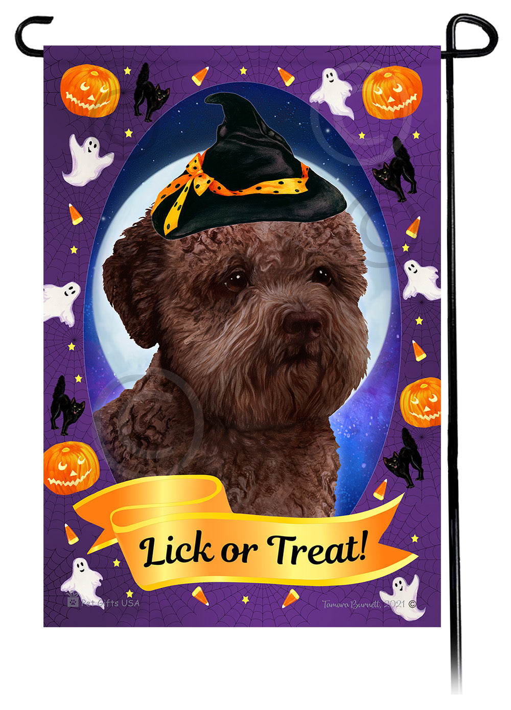 Lagotto Romagnolo Halloween Howls Garden Flags
