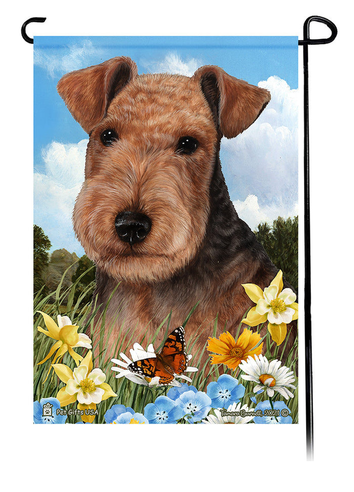 Lakeland Terrier Summer Flowers Garden Flags