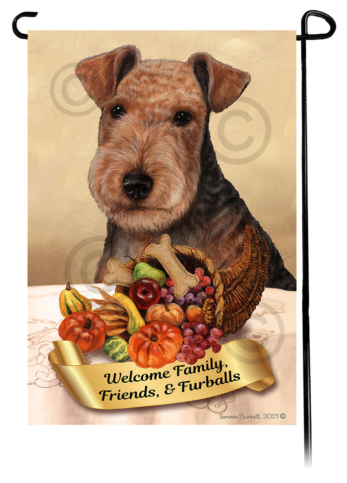 Lakeland Terrier Thanksgiving Garden Flags