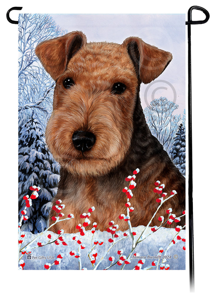 Lakeland Terrier Winterberries Garden Flags