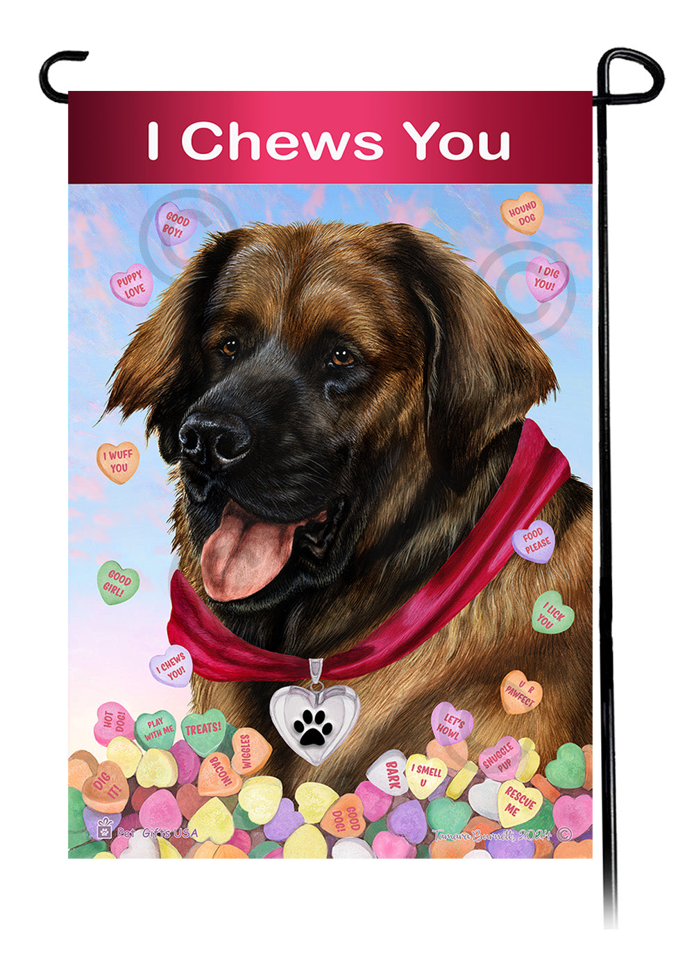 Leonberger Valentine Sweetheart Garden Flags