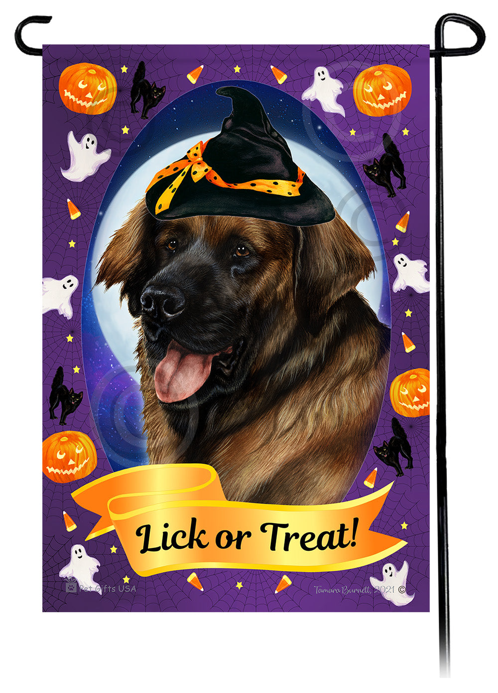 Leonberger Halloween Howls Garden Flags