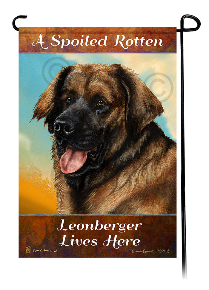 Leonberger Spoiled Rotten Garden Flags